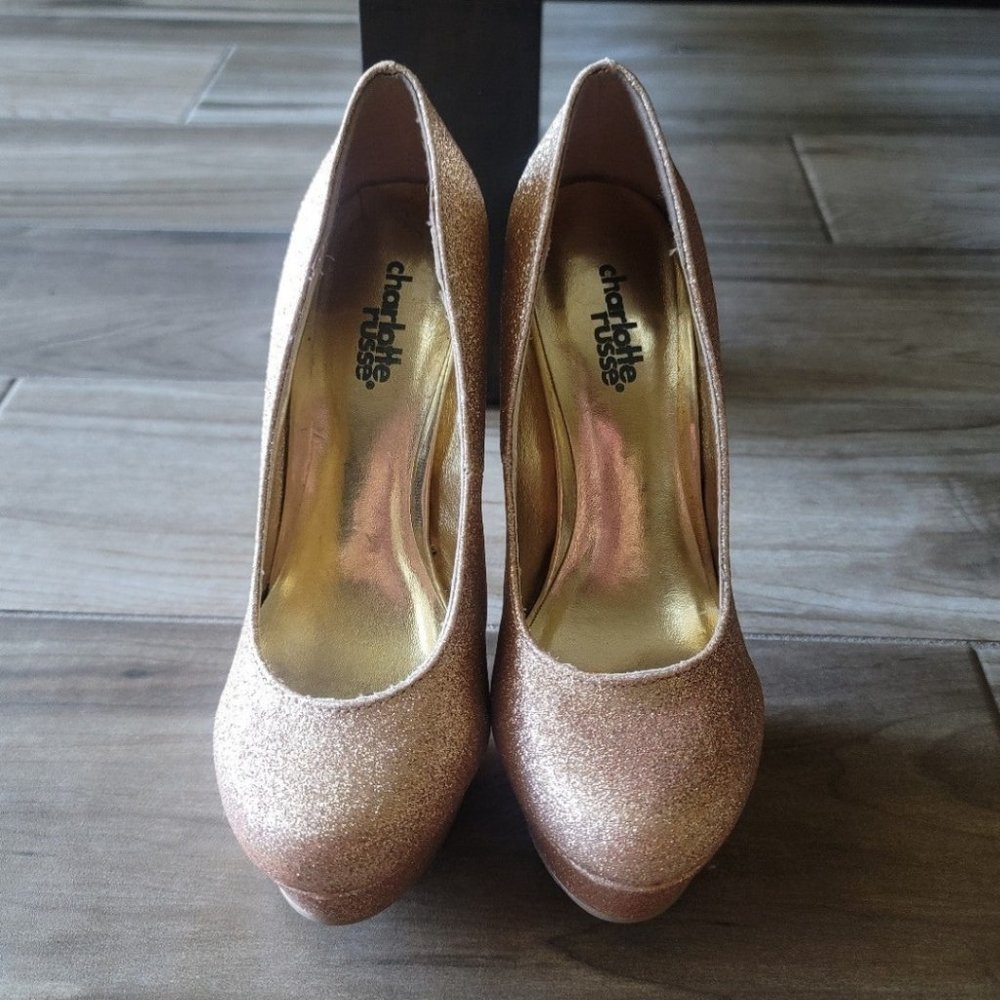 New Gold Glitter Pumps